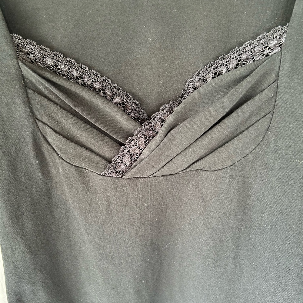 Oscar de la Renta knit shirt, Size S in black - Picture 3 of 7
